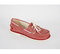 Womens Timberland 2 Eye 3929R Muted Red Canvas Slip On Boat Ladies Shoes