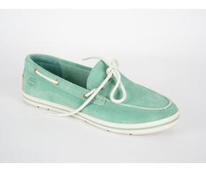 Womens Timberland EK Casco Bay 3951R Aqua Suede Slip On Boat Shoes