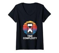 Womens TIME Complexity Hourglass Algorithm V-Neck T-Shirt