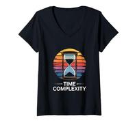 Womens TIME Complexity Hourglass Algorithm V-Neck T-Shirt