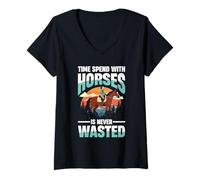 Womens Time Spend with Horses is Never Wasted V-Neck T-Shirt