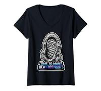 Women's Time to Make New Footprints 2028 V-Neck T-Shirt