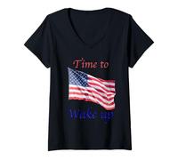 Womens Time to Wake up V-Neck T-Shirt