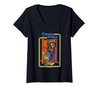 Womens Timmy Grim Reaper Sarcastic Retro Vintage Funny Adult Humor V-Neck T-Shirt