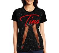 Women's Tina Turner Graphic T-Shirt Fashion Short Sleeve 3D Print Tee Shirt Top Black