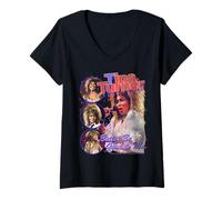 Women's Tina Turner Mixed Retro Collage V-Neck T-Shirt