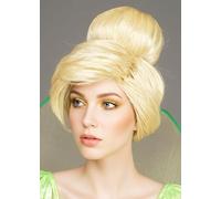 Womens Tinker Bell Style Blonde Bun Fairy Wig