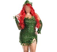 Women's Tinkerbell Forest Fairy Costume Halloween Pretty Pixie Princess Cosplay Tube Tops Dress with Wings (E-Green, S)