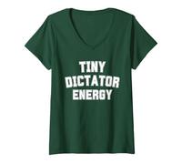 Womens Tiny Dictator Energy Funny Parenting Toddler Humor Mom Life V-Neck T-Shirt