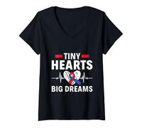Womens Tiny Hearts Big Dreams - CHD Awareness V-Neck T-Shirt