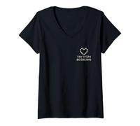 Womens Tiny Steps Big Dreams Kids Footprint Heart Family Wear V-Neck T-Shirt