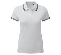 Womens Tipped Polo Shirt Plain Work Wear Uniform Sports Workwear Asquith & Fox