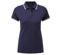 Womens Tipped Polo Shirt Plain Work Wear Uniform Sports Workwear Asquith & Fox