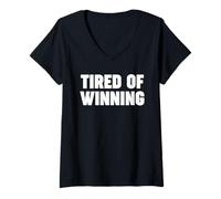 Women's Tired of Winning V-Neck T-Shirt