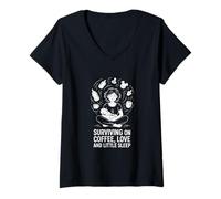 Women's Tired Parenting Love Coffee Parent V-Neck T-Shirt