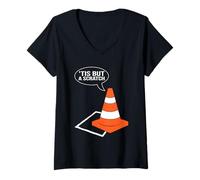 Womens 'Tis But A Scratch I Cone Racing Design Autocross V-Neck T-Shirt