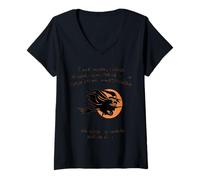 Womens Tis Now The Witching Time of Night Shakespeare Quote Black V-Neck T-Shirt