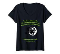 Womens Tis Now The Witching Time of Night Shakespeare Quote Green V-Neck T-Shirt