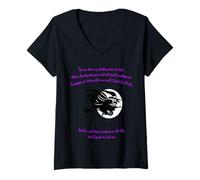 Womens Tis Now The Witching Time of Night Shakespeare Quote Green V-Neck T-Shirt