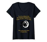Womens Tis Now The Witching Time of Night Shakespeare Quote Yellow V-Neck T-Shirt
