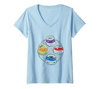 Women's TMNT Cowabunga! Pizza On The Beach V-Neck T-Shirt