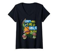 Women's TMNT Don't Make Me Go Ninja On You! Leonardo V-Neck T-Shirt