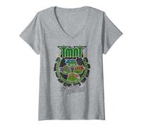 Womens TMNT Get Your Shell On! Characters Retro Cartoon V-Neck T-Shirt