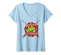 Women's TMNT Teenage Mutant Ninja Turtles Raphael 80s Classic Pose V-Neck T-Shirt