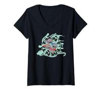 Womens TMNT Turtle Power Leonardo Raphael Donatello Michelangelo V-Neck T-Shirt