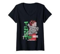 Womens TMNT Turtle Power Pizza Slice Supreme Epic Ninja Power V-Neck T-Shirt