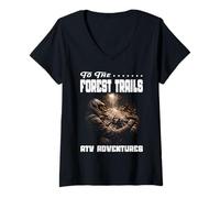 Women's to The Forest Trails ATV Adventures Rural Workhorse Woods V-Neck T-Shirt