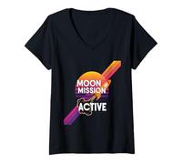 Womens To The Moon Mission bitcoins sats hype future gains bitcoin V-Neck T-Shirt