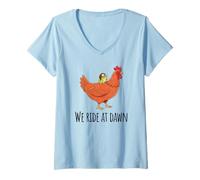 Womens Toad's Got a Chicken to Ride, We Ride at Dawn V-Neck T-Shirt