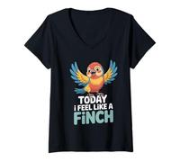 Womens Today I Feel Like A Finch Ornothologist Funny Bird Quote V-Neck T-Shirt