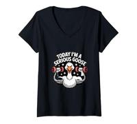 Womens Today I’m a Serious Goose Gym Workout V-Neck T-Shirt