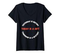 Womens Today is A Blessing Inspirational Quotes Motivational Design V-Neck T-Shirt