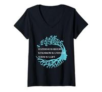 Womens Today is A Blessing Inspirational Quotes Motivational Design V-Neck T-Shirt