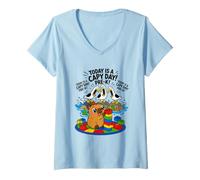 Women's Today is A Capy Day Funny Capybara Pun Seagull Pre K School V-Neck T-Shirt