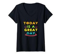 Womens Today is A Great Day V-Neck T-Shirt
