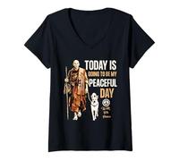 Women's Today is Going to Be My Peaceful Day | Walk for Peace V-Neck T-Shirt