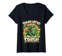 Women's Today were All Irish Dabbing Leprechaun Shamrock V-Neck T-Shirt