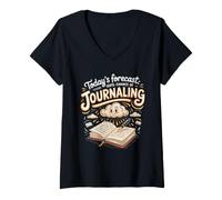 Women's Today's Forecast Journaling with a Chance of Thoughts V-Neck T-Shirt