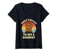 Womens Today's My Day To Hit A Handpay Slot Machine Gambling Lover V-Neck T-Shirt