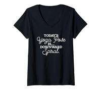 Womens Today's Yoga Pose is... Downward Spiral. V-Neck T-Shirt
