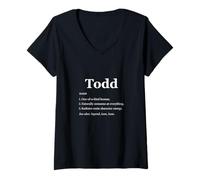 Women's Todd is A Legend Dictionary Definition Funny Saying V-Neck T-Shirt