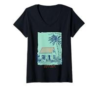 Womens Todos Santos Mexico Souvenir Baja California Sur Art V-Neck T-Shirt