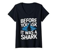Women's Toe Amputee Before You Ask It was A Shark V-Neck T-Shirt