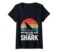 Women's Toe Amputee Before You Ask It was A Shark V-Neck T-Shirt