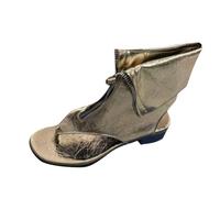 Women's Toe Post Block Heel Sandal Boots UK Ladies Patent Leather Open Toe Booties with Front Zipper Chunky Low Block Heel Thong Sandals Fashion Party Casual Dressy Sandals for Women