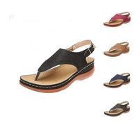 Womens Toe Post Sandals Orthopedic Sandals For Women Ankle Buckle Thong Sandal Arch Support Walking Sandal Wide Fit Non-Slip Sliders Lightweight Outdoor Sliders Roman Style Beach Slides